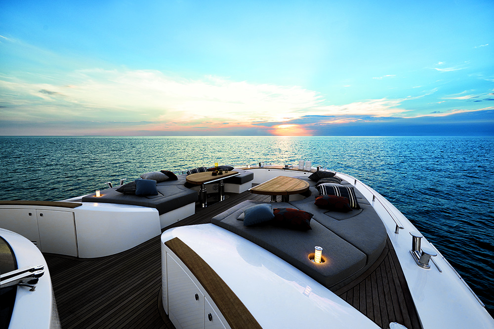Out front on the MCY 80